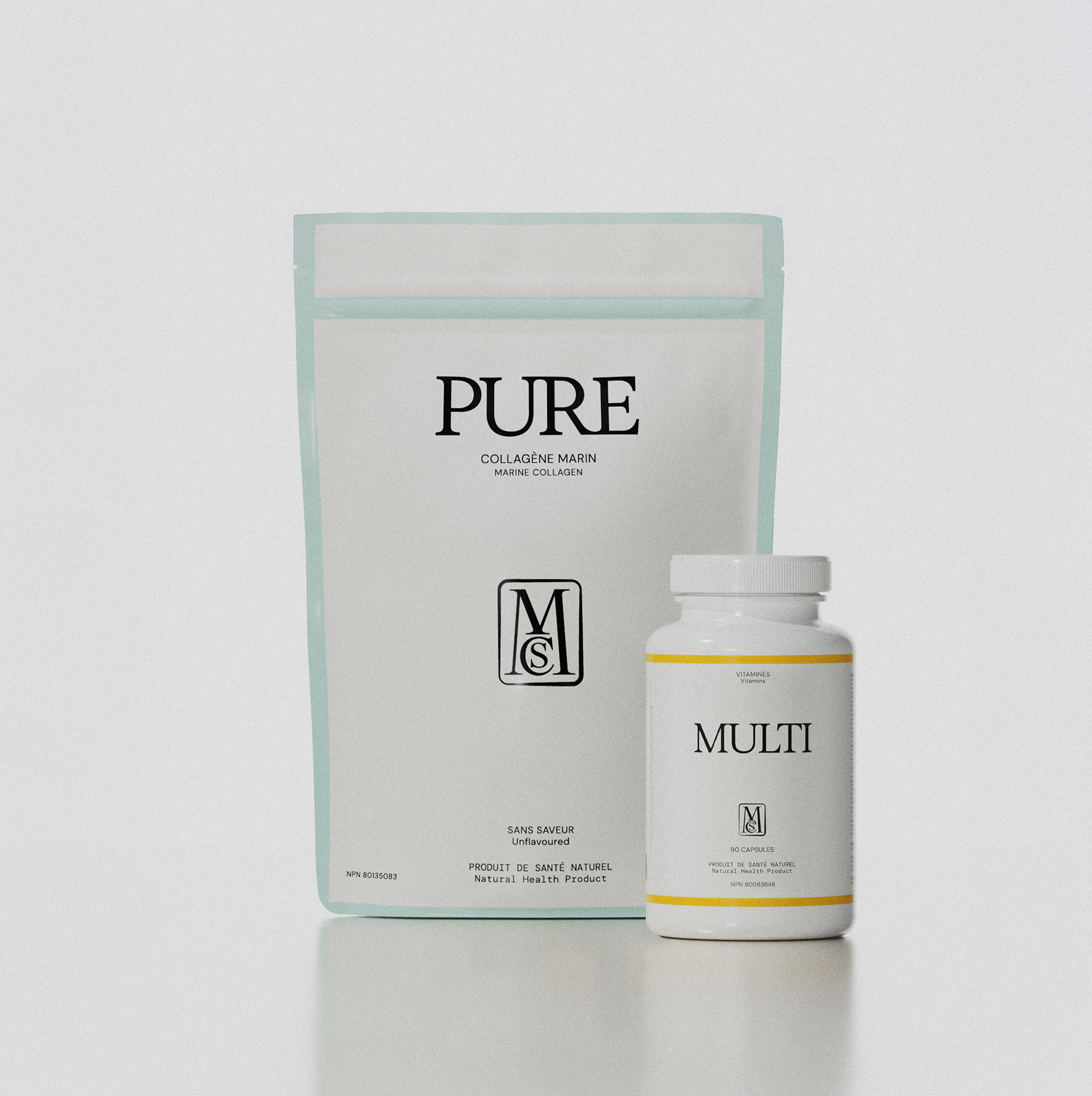 Duo de collagène marin et multivitamines, compléments alimentaires naturels.