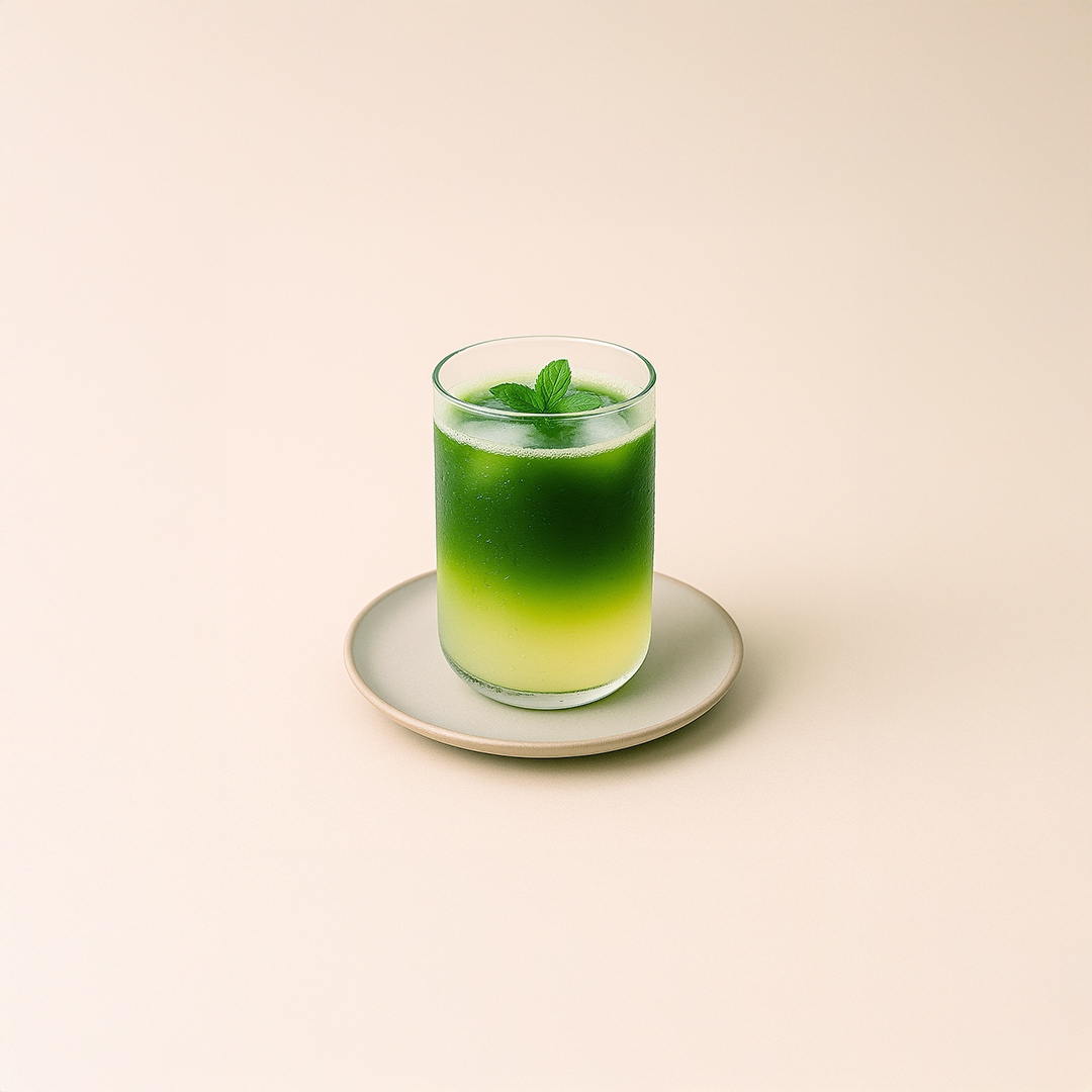 Limonade verte au matcha et au collagène