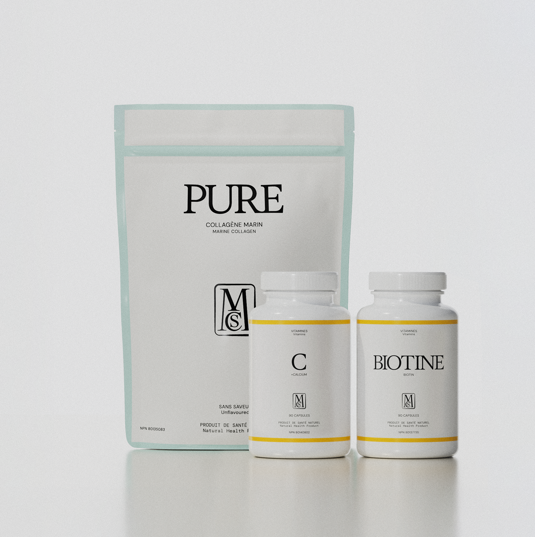 Trio beauté, collagène marin PURE, vitamine c et biotine, compléments alimentaires naturels

